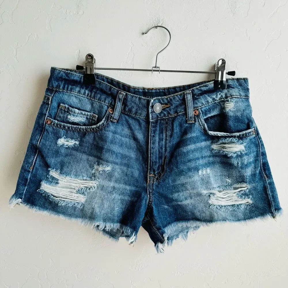 Aeropostale Tomboy Denim Shorty Shorts Size 2